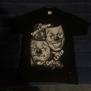 1996 Shaka Smile Now Cry Later black and white tee